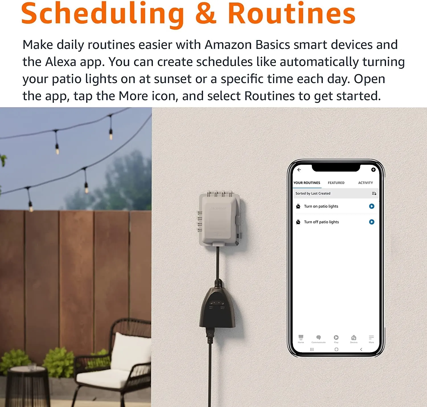 - Outdoor Smart Plug with 2 Individually Controlled Outlets, Works with Alexa Only, 2.4 Ghz Wi-Fi, No Hub Required, Black, 3.71 X 1.81 X 5.04 Inches