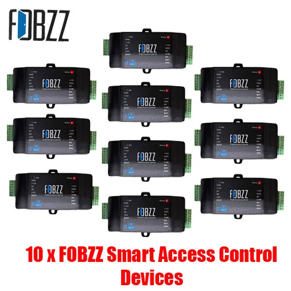 10 x FOBZZ - Smart Access Control System - Wi-Fi & Bluetooth ( Includes 10 User Licenses per Device )