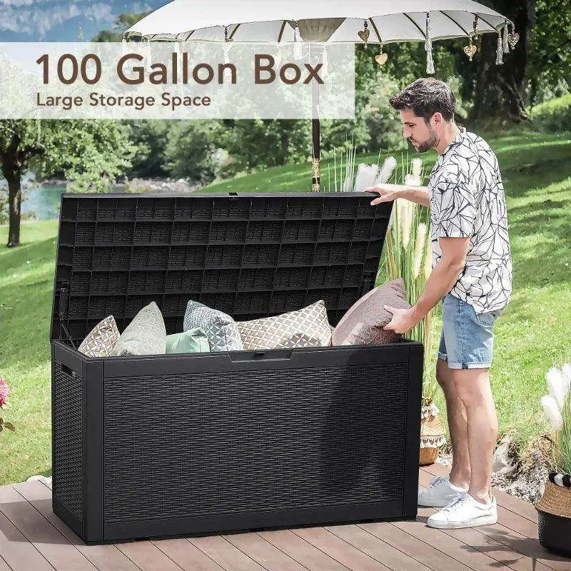 100 Gallon Outdoor Storage Deck Box Resin