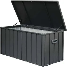 160 Gallon Outdoor Storage Deck Box, Large Patio Storage Bin Lockable (Dark Gray)