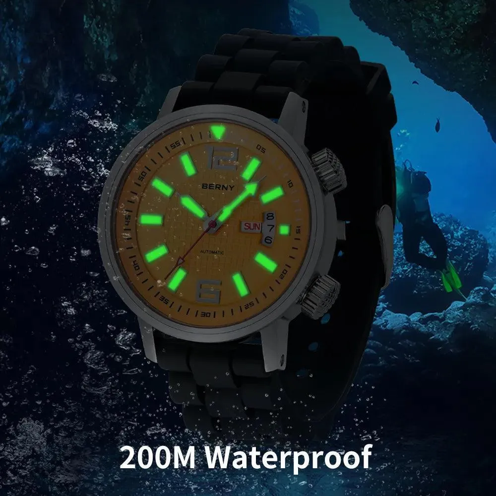 20ATM Diving Automatic Watch Super Waterproof Luminous Sapphire Self