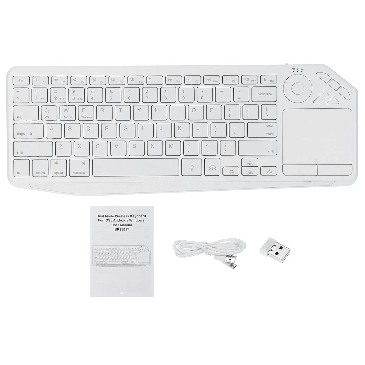 2.4G bluetooth Dual Mode wireless keyboard Touch for IOS Android Windows Smart TV