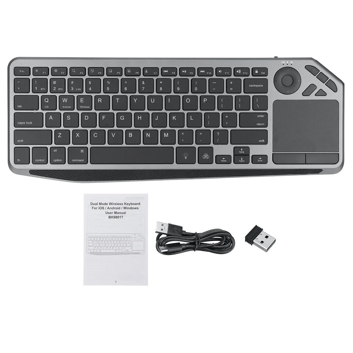 2.4G bluetooth Dual Mode wireless keyboard Touch for IOS Android Windows Smart TV