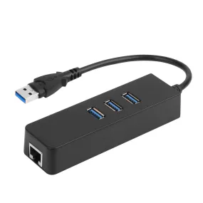 3-Port USB 3.0 Hub   Gigabit Ethernet Adapter - 10/100/1000 Mbps LAN Converter - RJ45 Wired USB Network Adapter