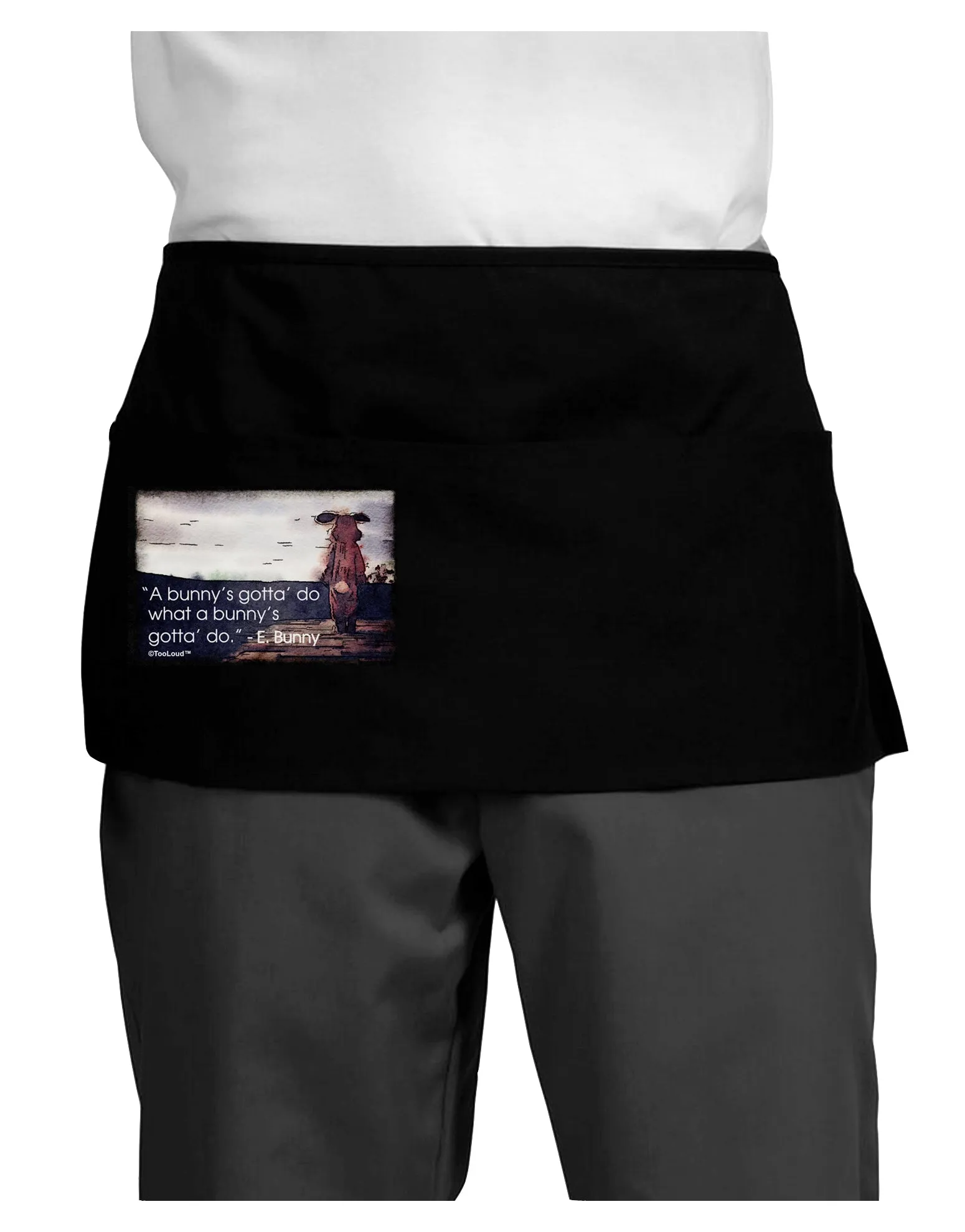 A Bunny's Gotta Do - Easter Bunny Dark Adult Mini Waist Apron, Server Apron by TooLoud