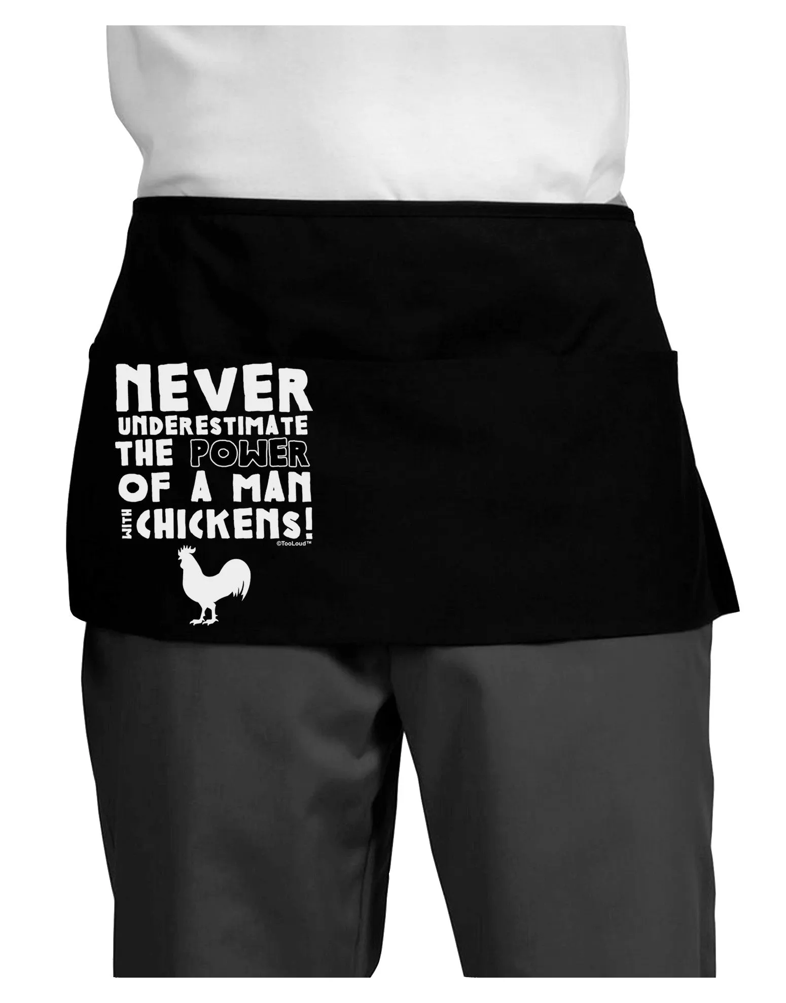 A Man With Chickens Dark Adult Mini Waist Apron, Server Apron