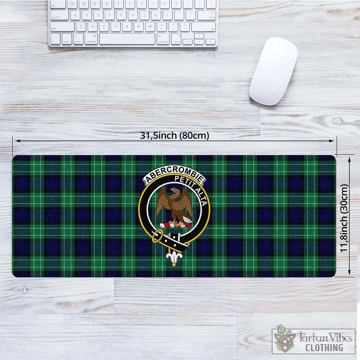 Abercrombie Tartan Mouse Pad with Family Crest