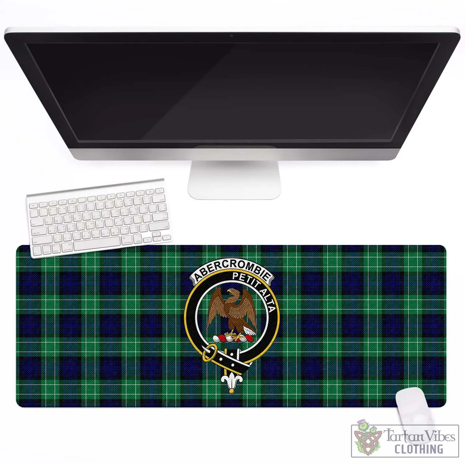 Abercrombie Tartan Mouse Pad with Family Crest