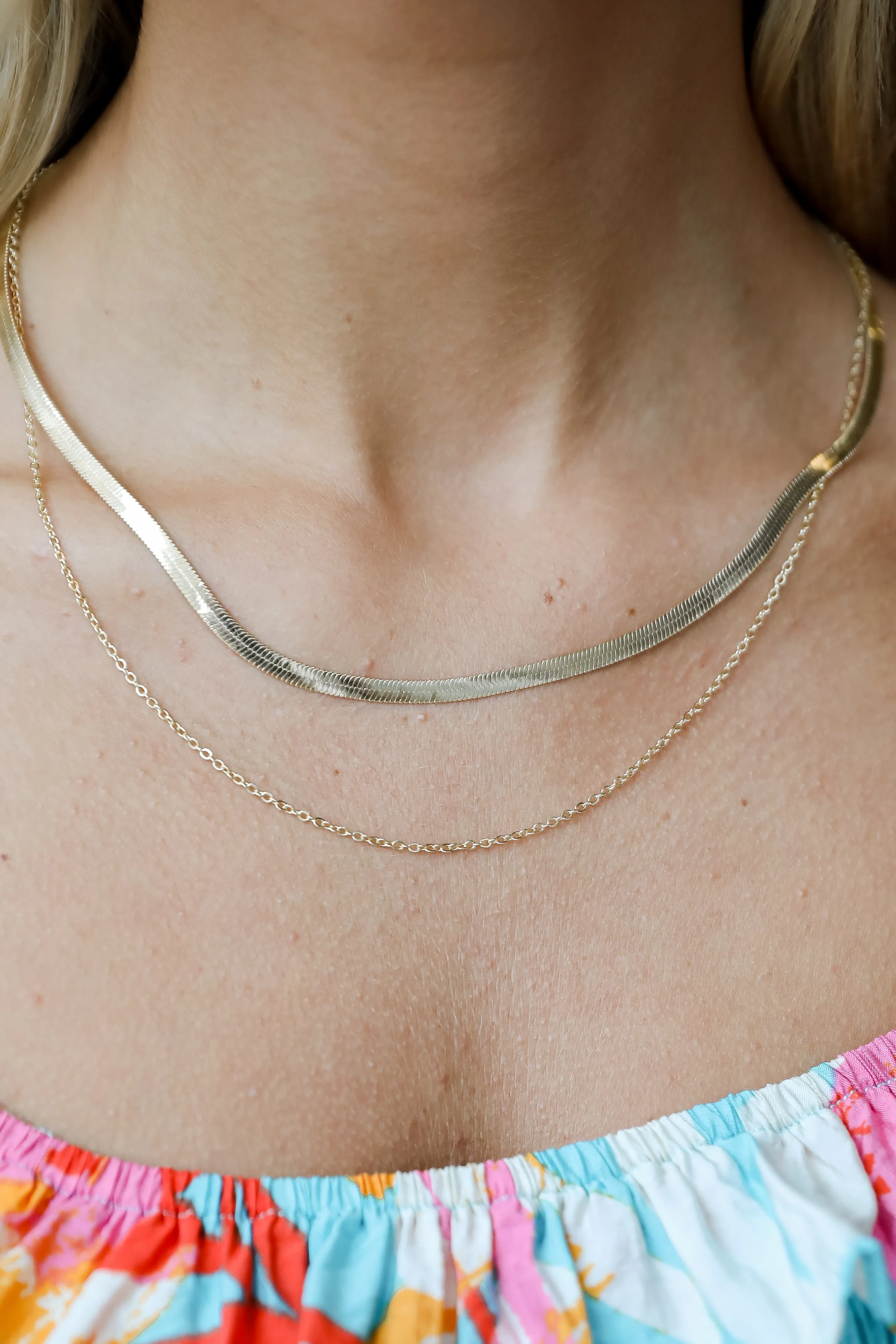 Abigail Gold Layered Chain Necklace