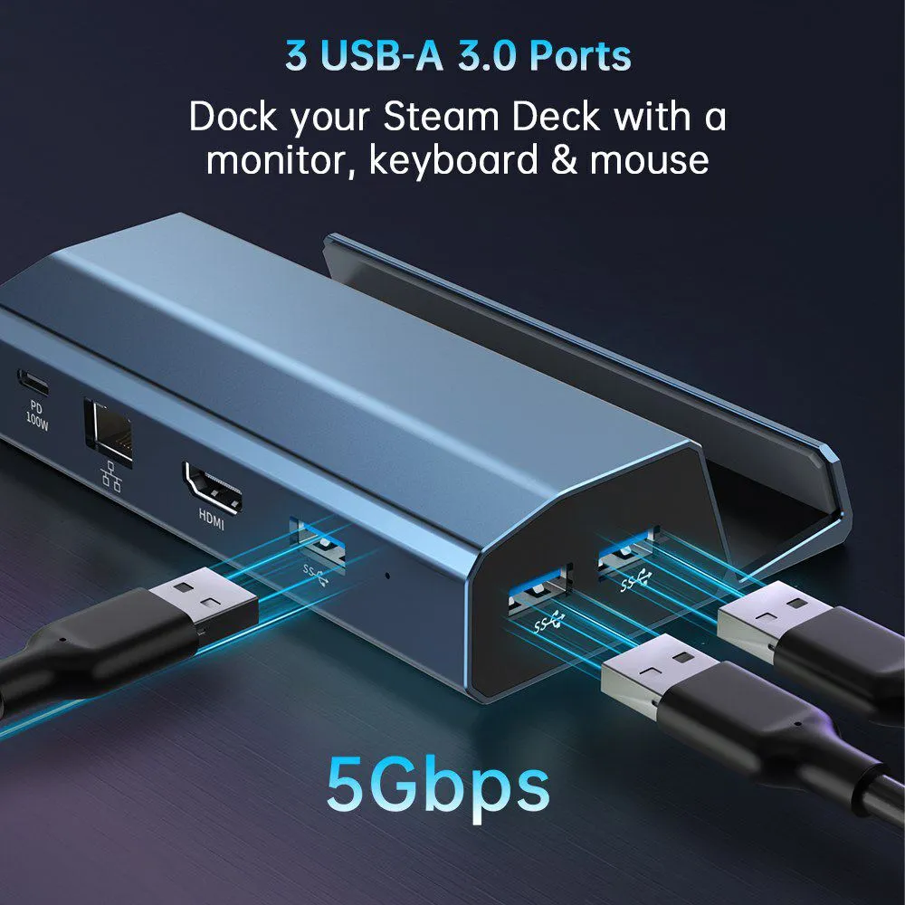 Acasis 6-in-1 Multi-port USB C 4K 60Hz Steam Deck Dock