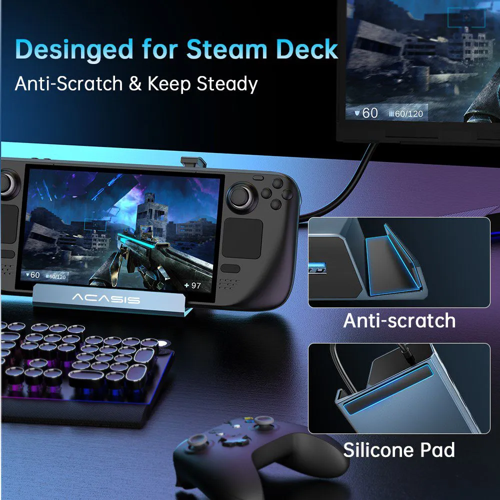 Acasis 6-in-1 Multi-port USB C 4K 60Hz Steam Deck Dock