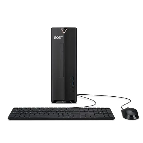 Acer Aspire XC-830-UA91 Desktop | Intel Celeron J4125 Quad-Core Processor (Up to 2.7GHz) | 8GB 2400MHz DDR4 | 256GB NVMe M.2 SSD | 8X DVD | Wi-Fi 5 | Bluetooth 4.2 LE | Windows 10 Home