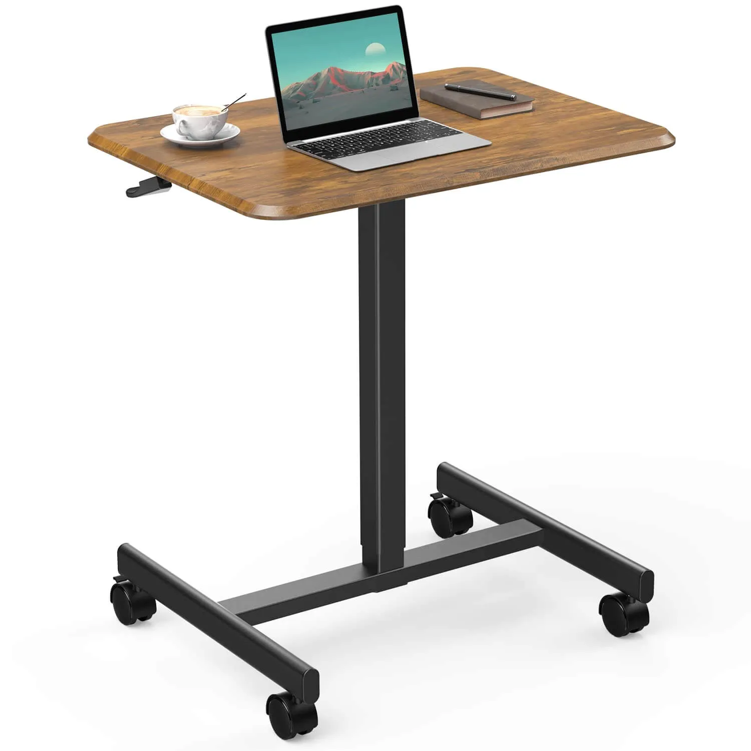 Adjustable Rolling Desk Laptop Computer Cart for Home, Office, Classroom,Overbed Table