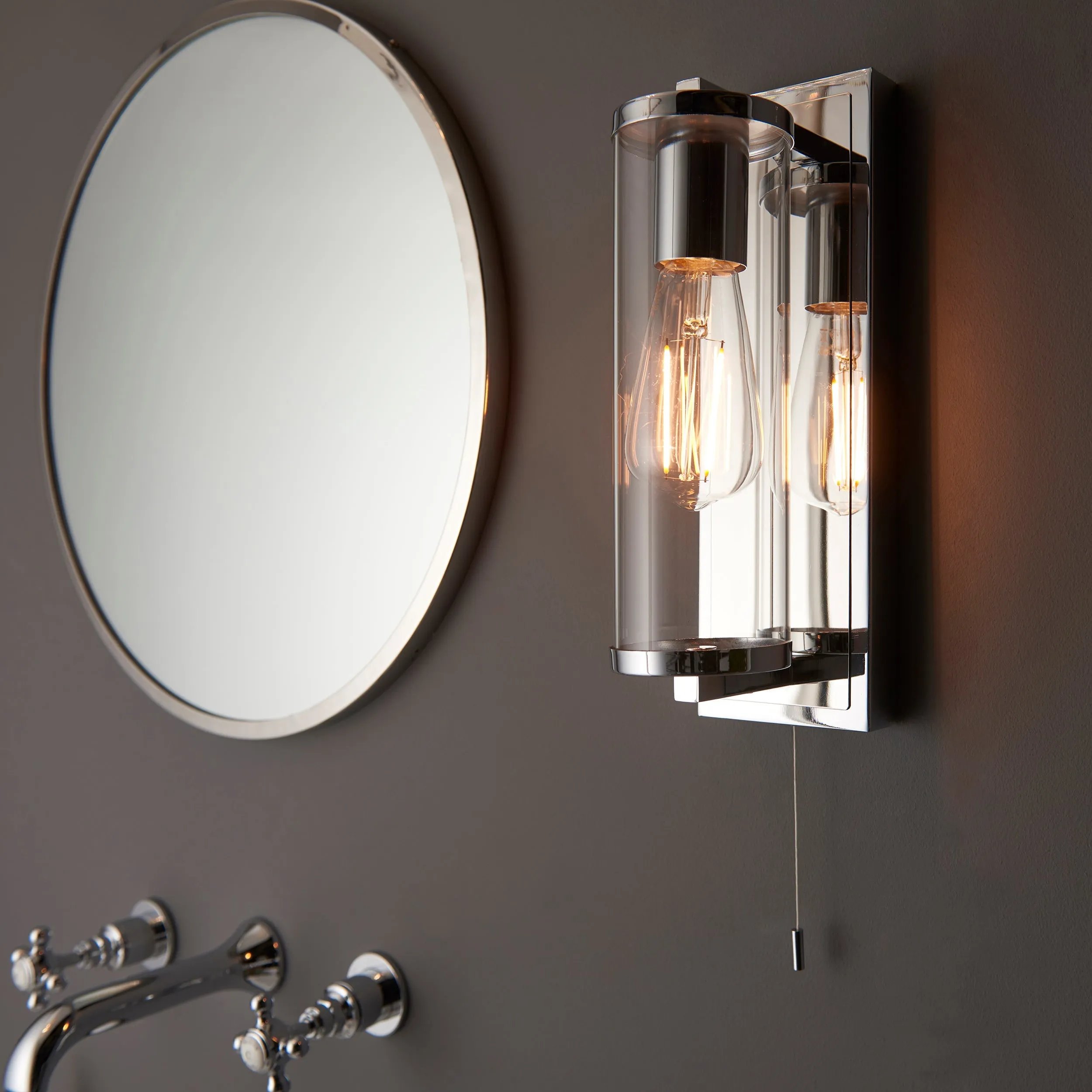 Amos Aeon Bathroom Wall Light Chrome