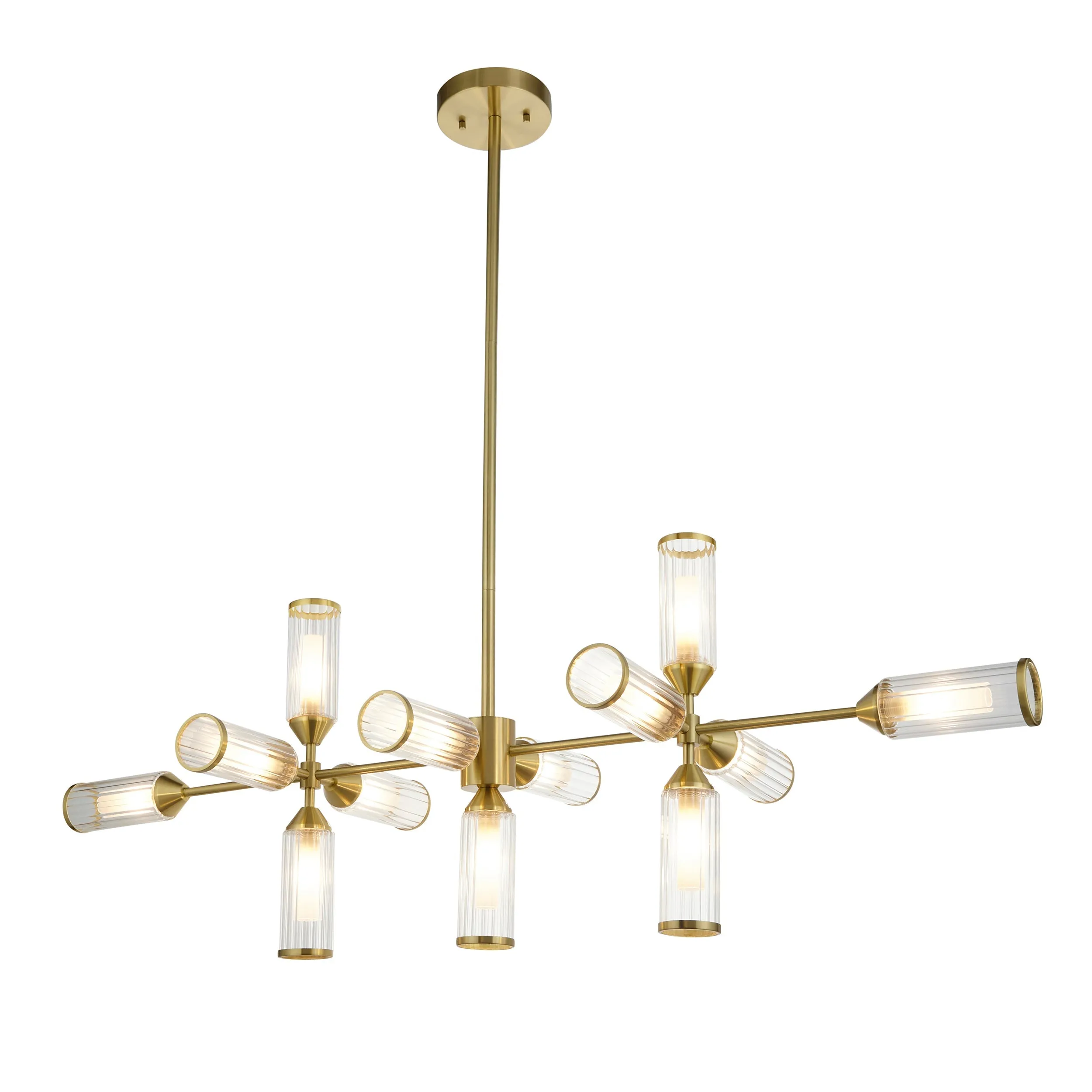 Amos Duchy 13 Light Chandelier Pendant Bar Satin Brass