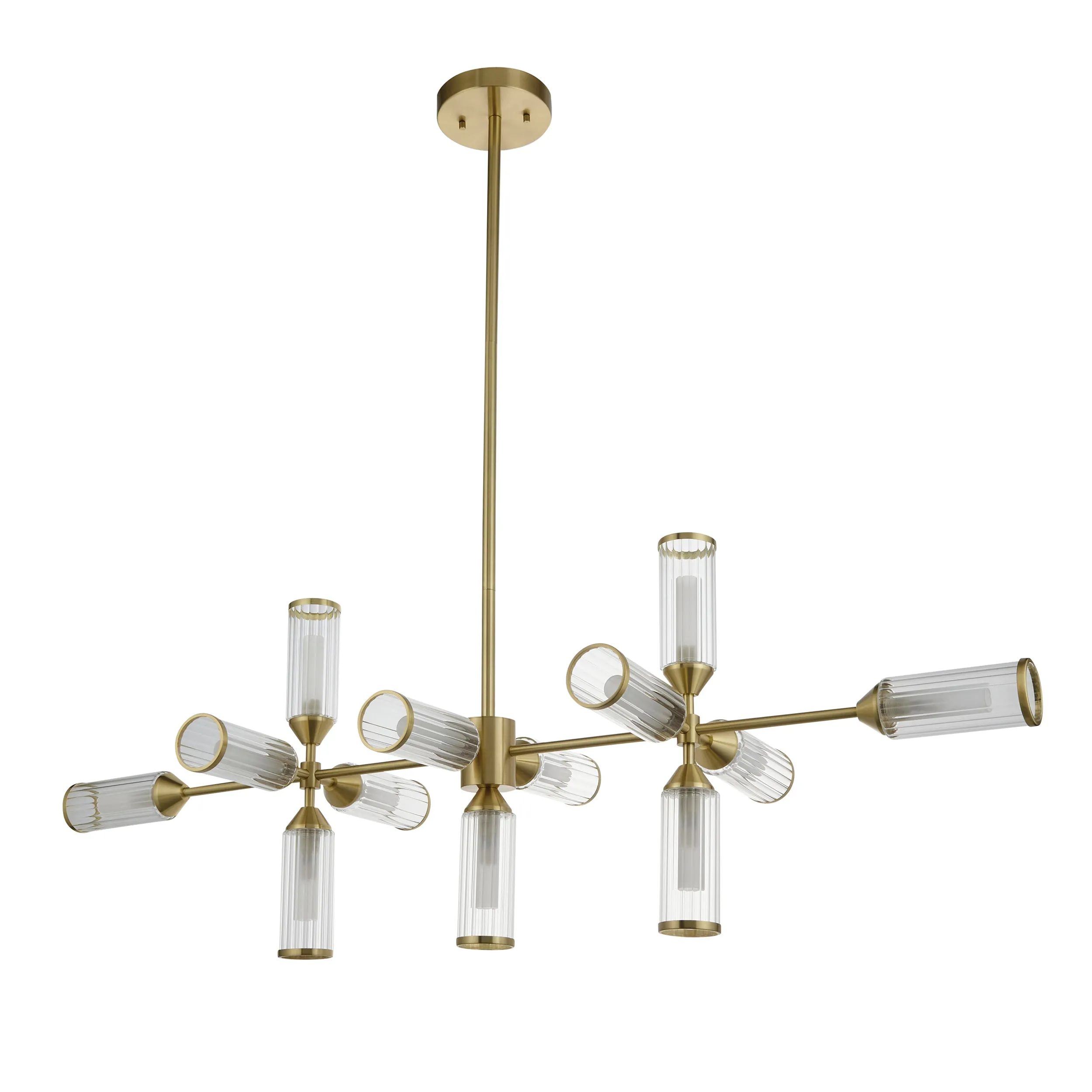 Amos Duchy 13 Light Chandelier Pendant Bar Satin Brass