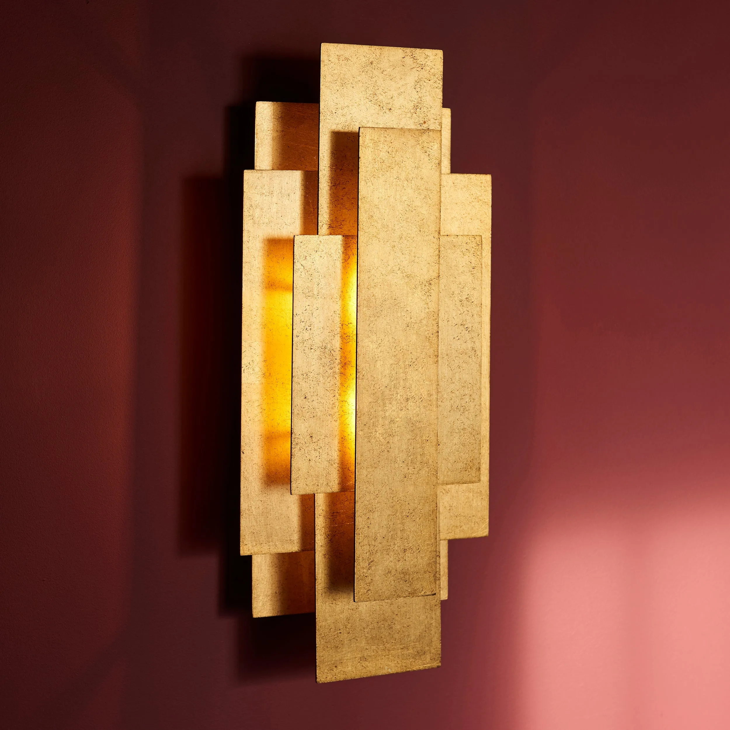 Amos Vaughn Wall Light Gold Leaf