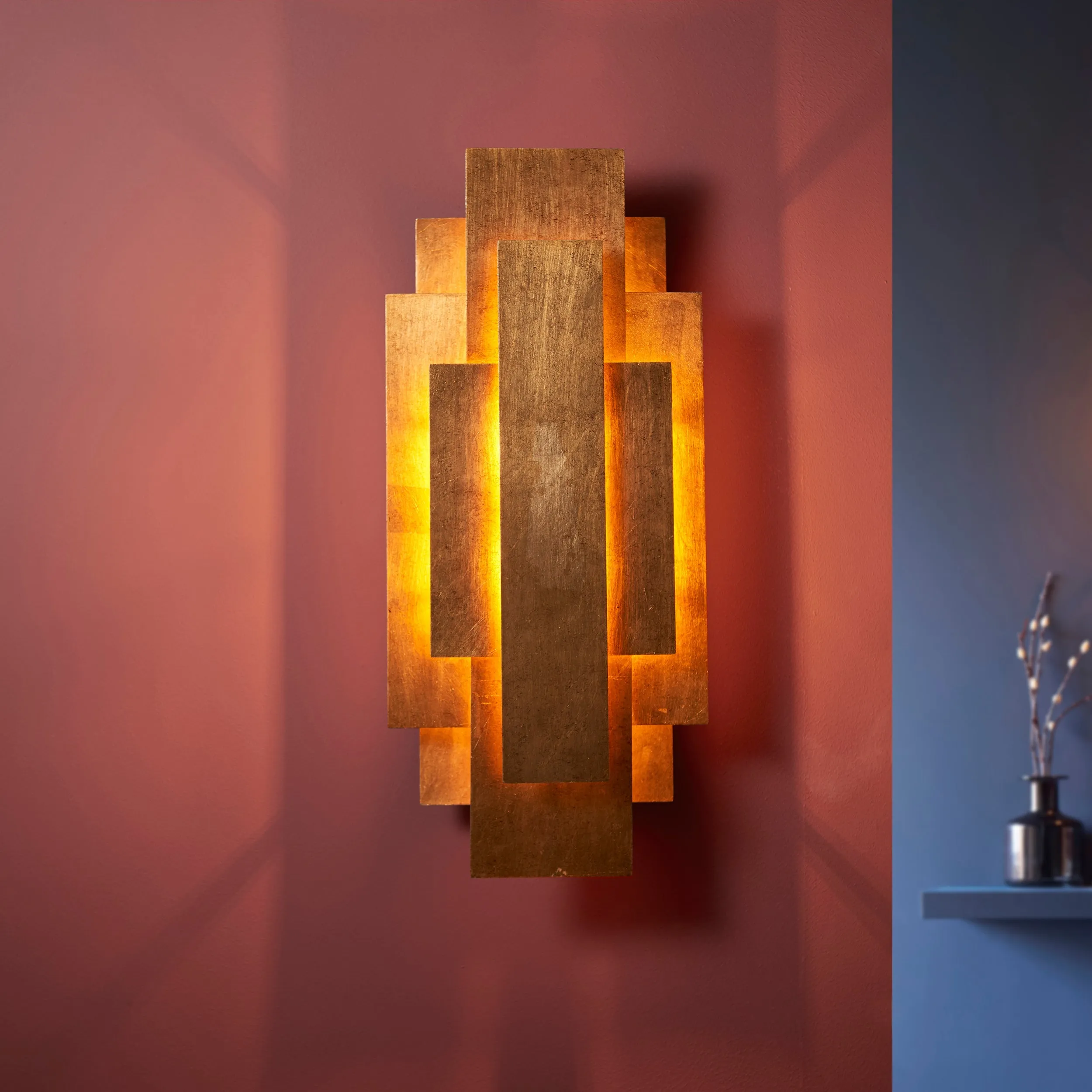 Amos Vaughn Wall Light Gold Leaf