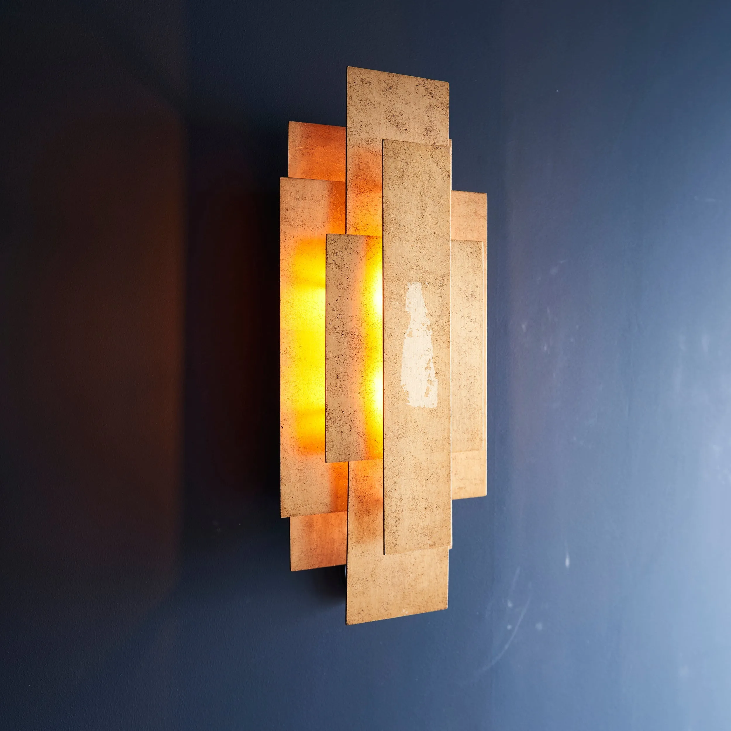 Amos Vaughn Wall Light Gold Leaf