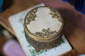 Antique Floral Filigree Bronze Jar