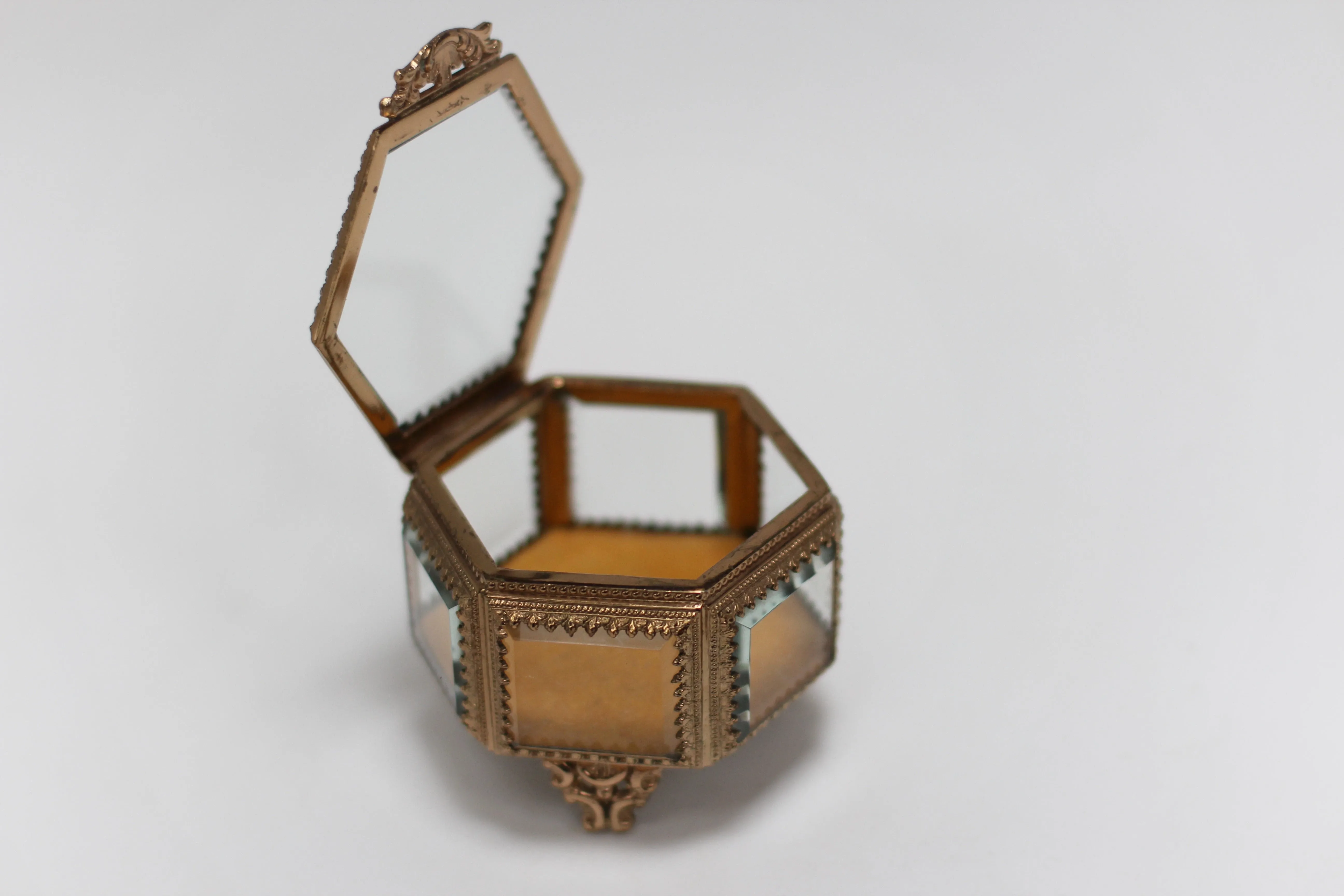 Antique Hexagon Jewelry Box