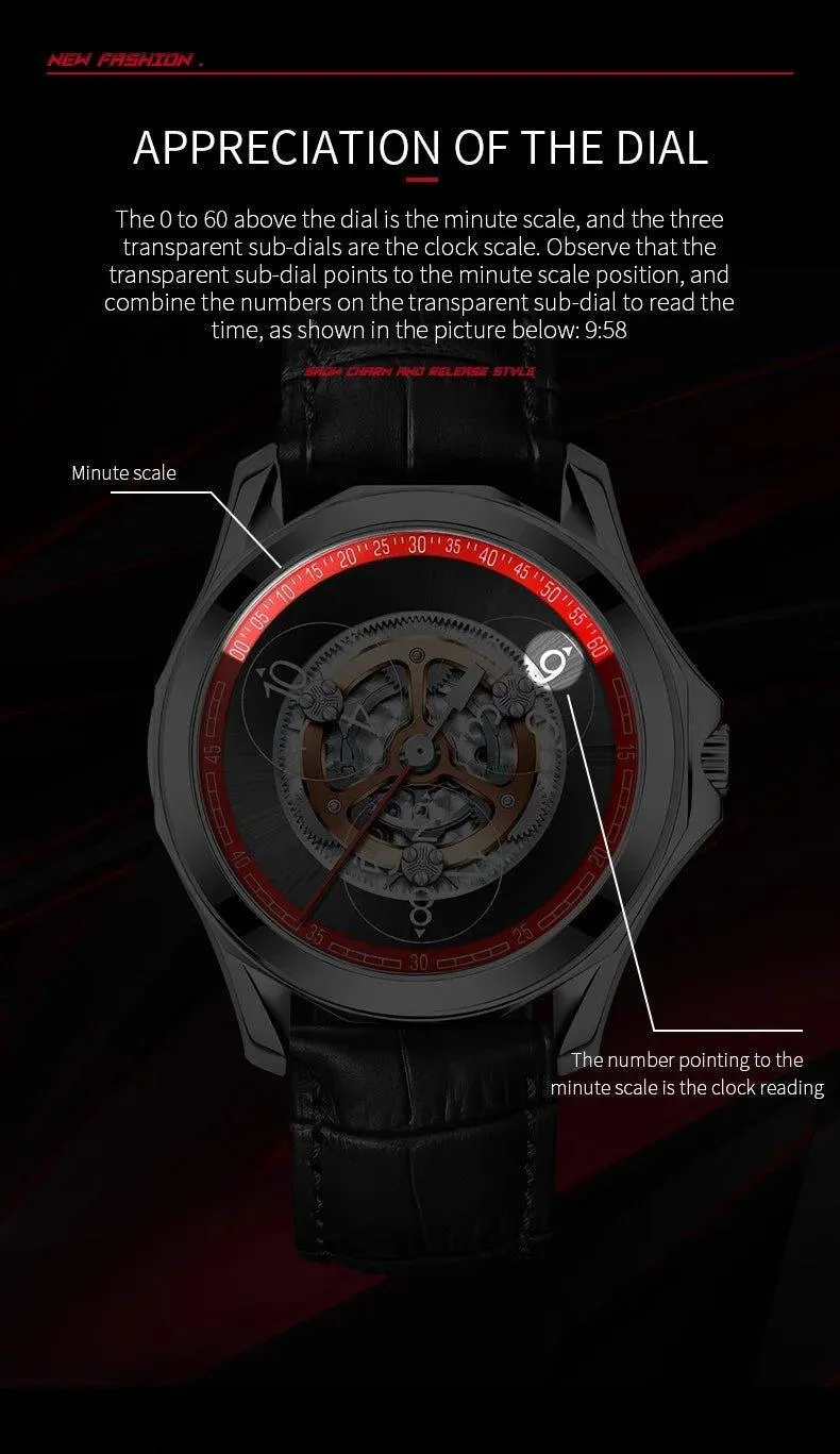 Automatic Hollow Mechanical Watch - 5 ATM Waterproof