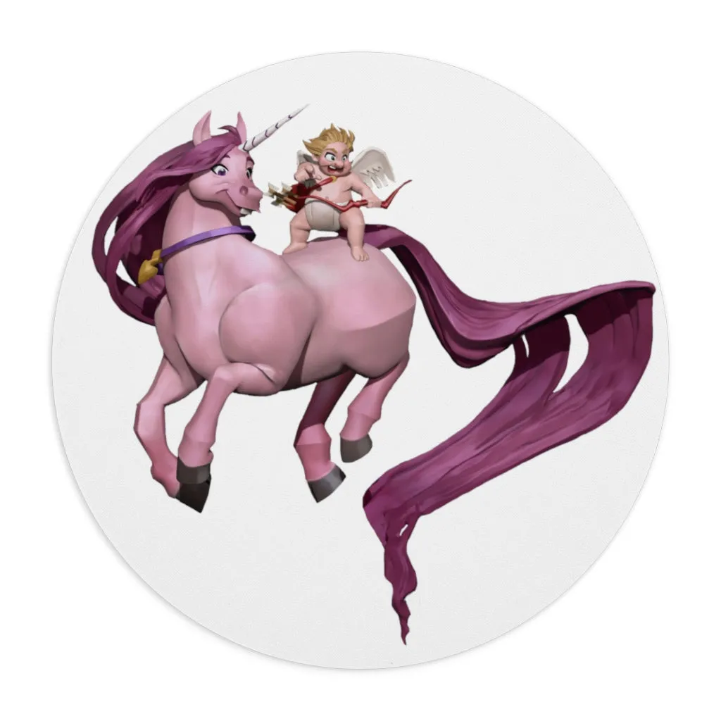 Baby Cupid and Horse Mouse Pad