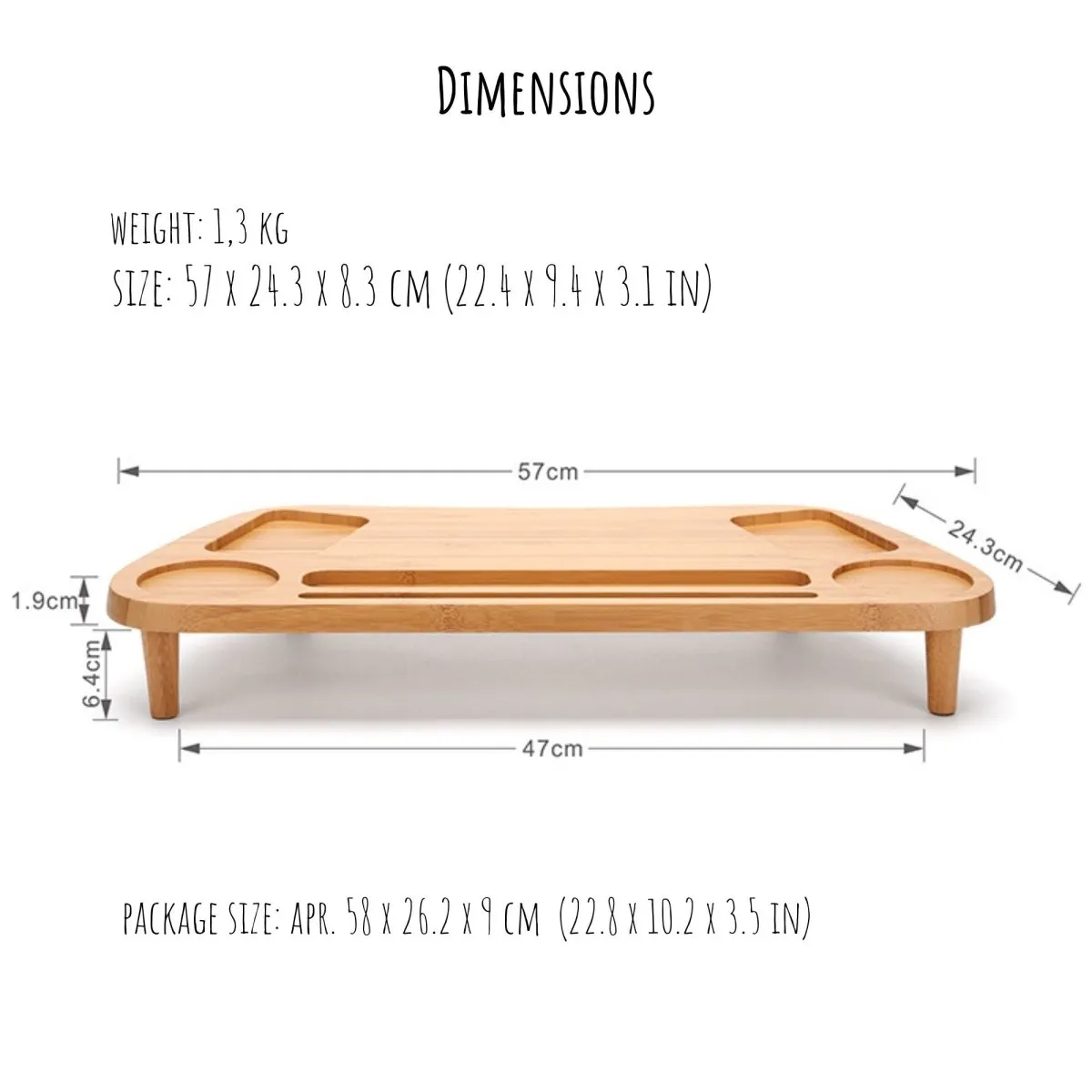 Bamboo Monitor Stand Organizer