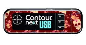 Bayer Contour Next USB Vinyl Sticker (Candy Skulls)