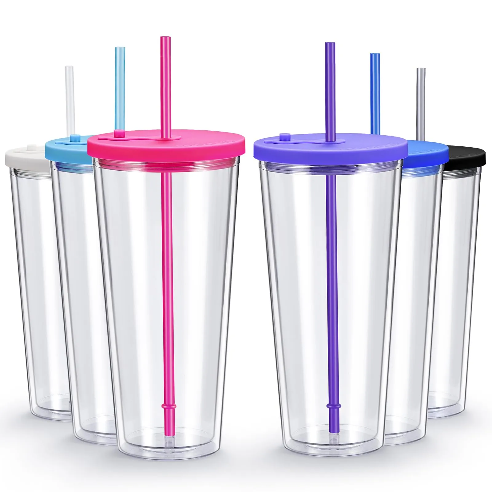 Bellaforte Insulated Acrylic Tumblers with Lids & Straws, Set of 2, 32oz