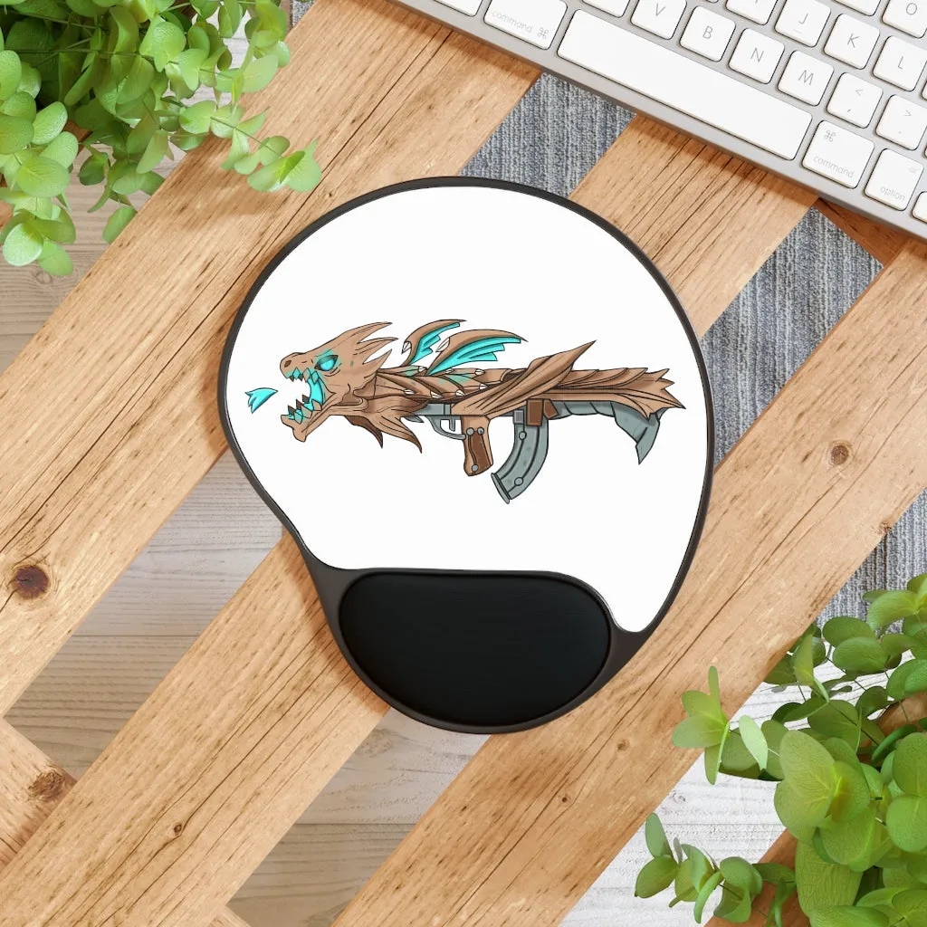 Blue Dragon Gun Mouse Pad With Wrist Rest