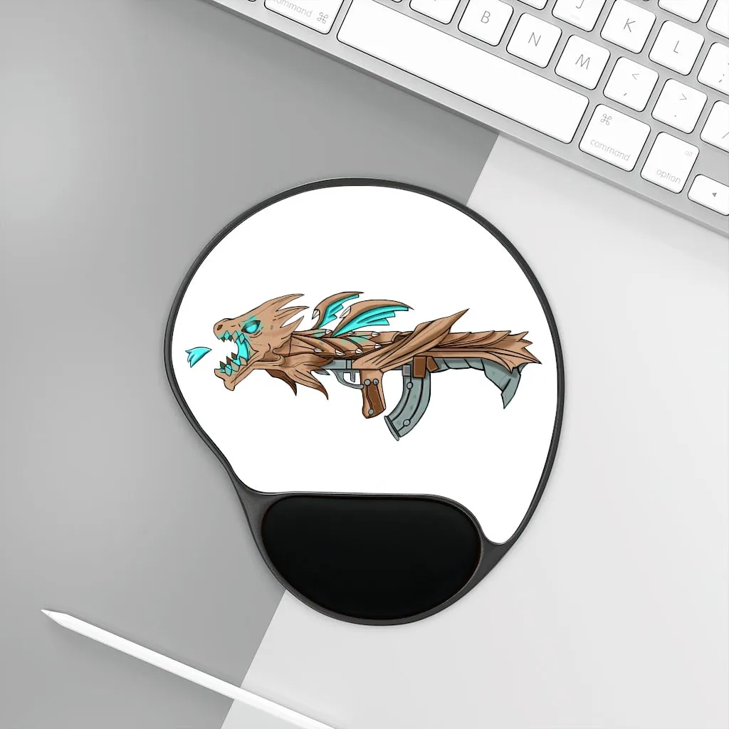 Blue Dragon Gun Mouse Pad With Wrist Rest