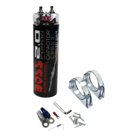 Boss CPBK2 2 Farad 20-Volt  Digital Voltage Car Audio Power Capacitor, LED Black