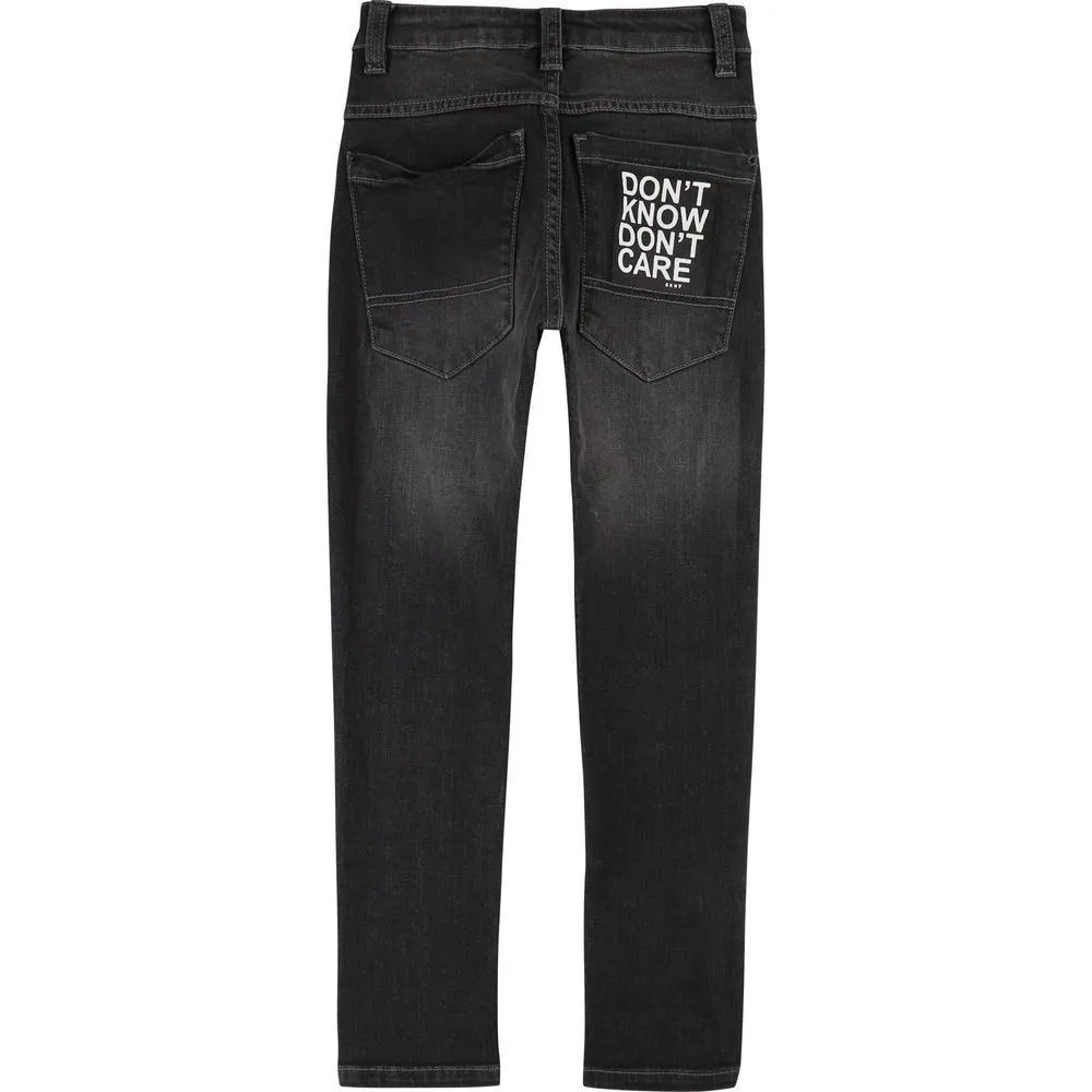 Boys Dark Grey Logo Jeans