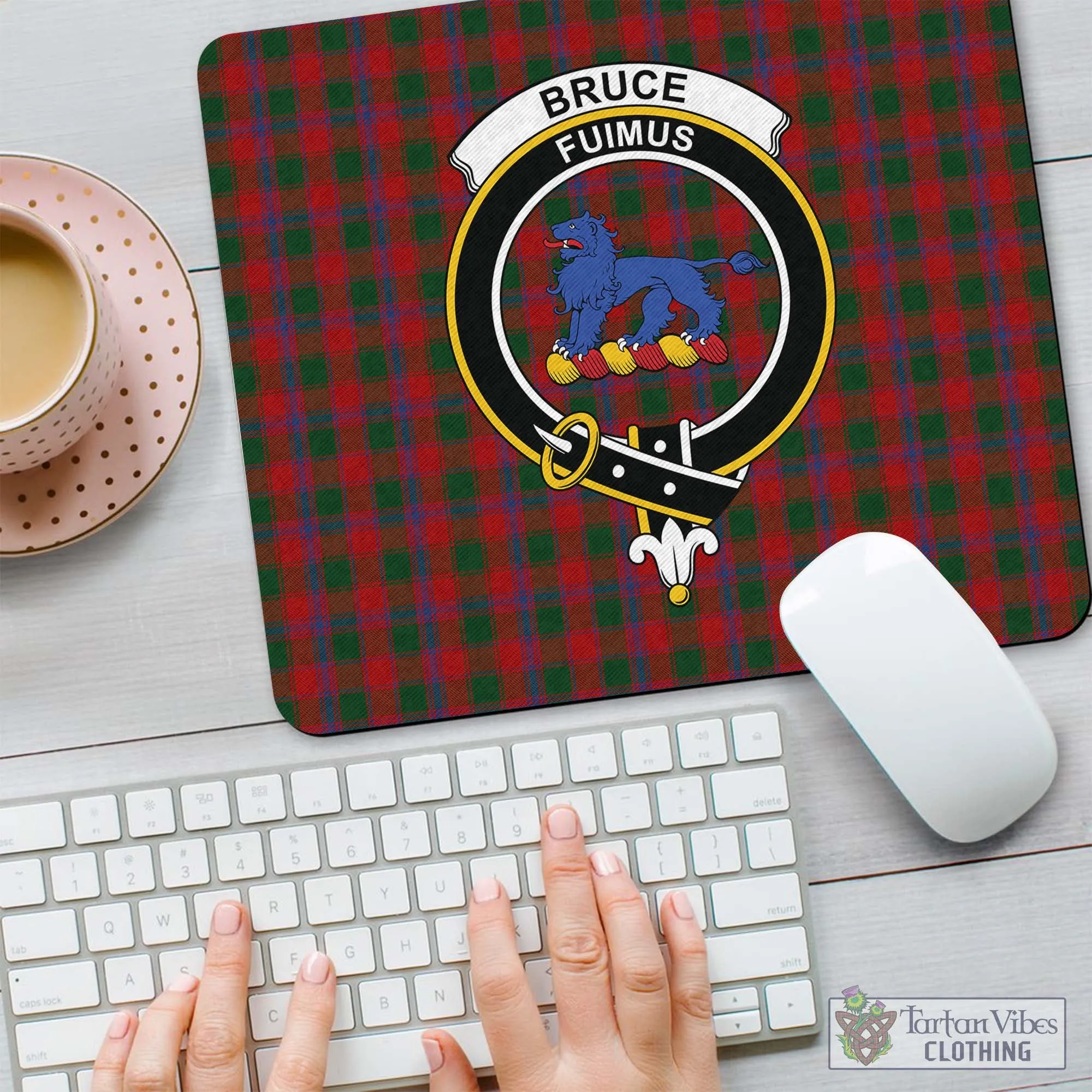 Bruce Old Tartan Mouse Pad with Family Crest