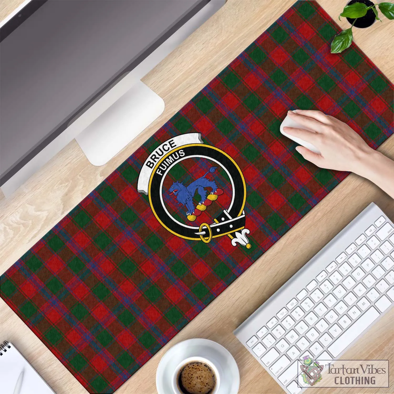 Bruce Old Tartan Mouse Pad with Family Crest