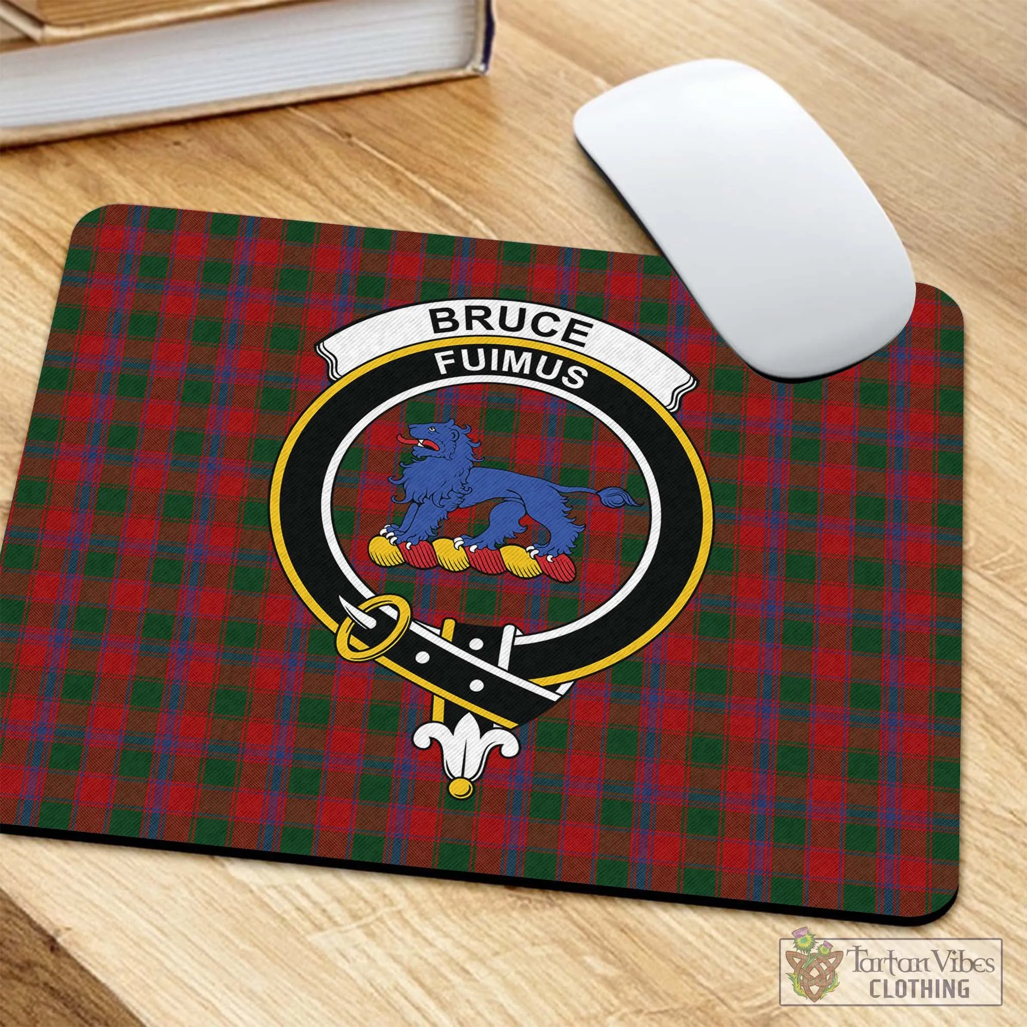 Bruce Old Tartan Mouse Pad with Family Crest