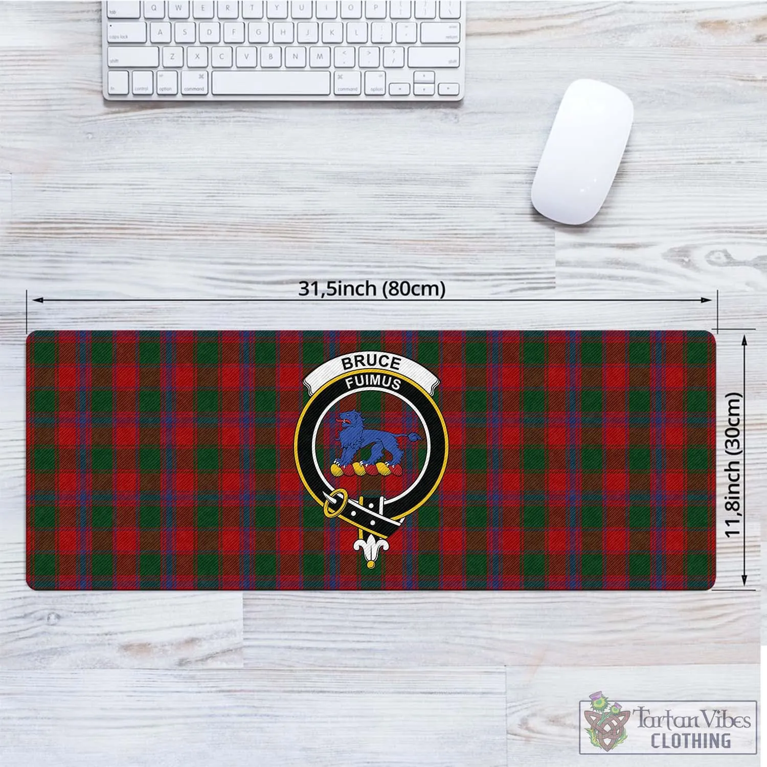 Bruce Old Tartan Mouse Pad with Family Crest