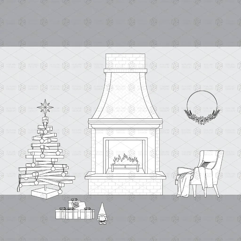 Cad and Vector Christmas Minimalist Furniture