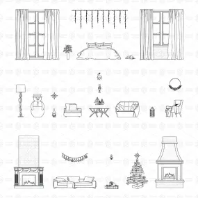 Cad and Vector Christmas Minimalist Furniture