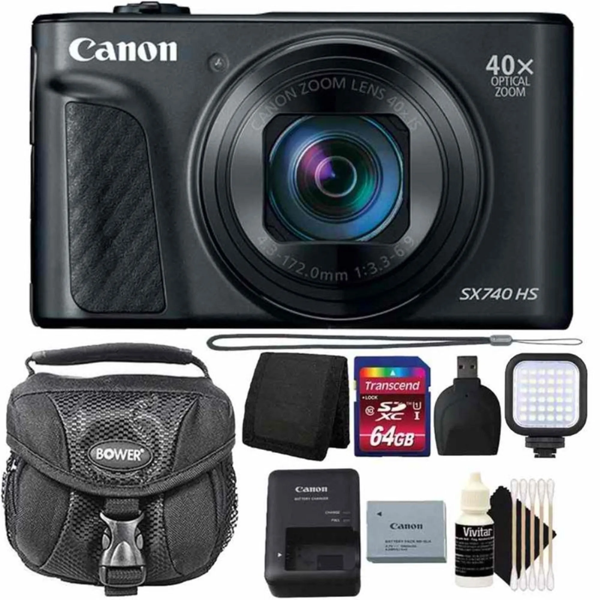 Canon PowerShot SX740 20.3MP 20.3MP HS Digital Camera with 64GB Card   Top Accessory Kit