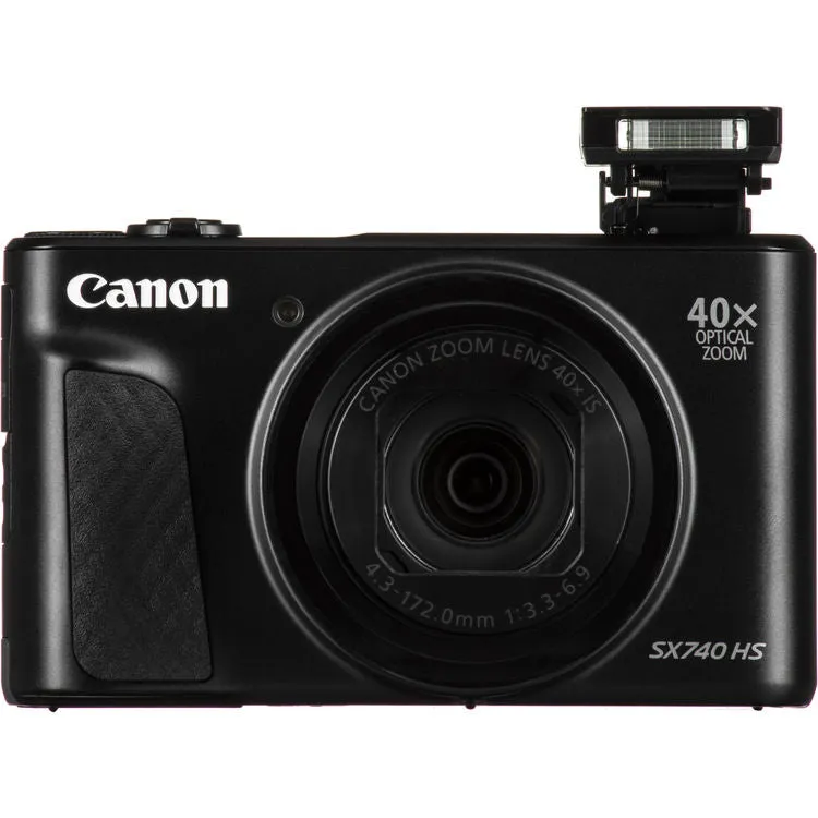 Canon PowerShot SX740 Wi-Fi Digital Camera Black with Replacement Battery and 32GB Memory Card