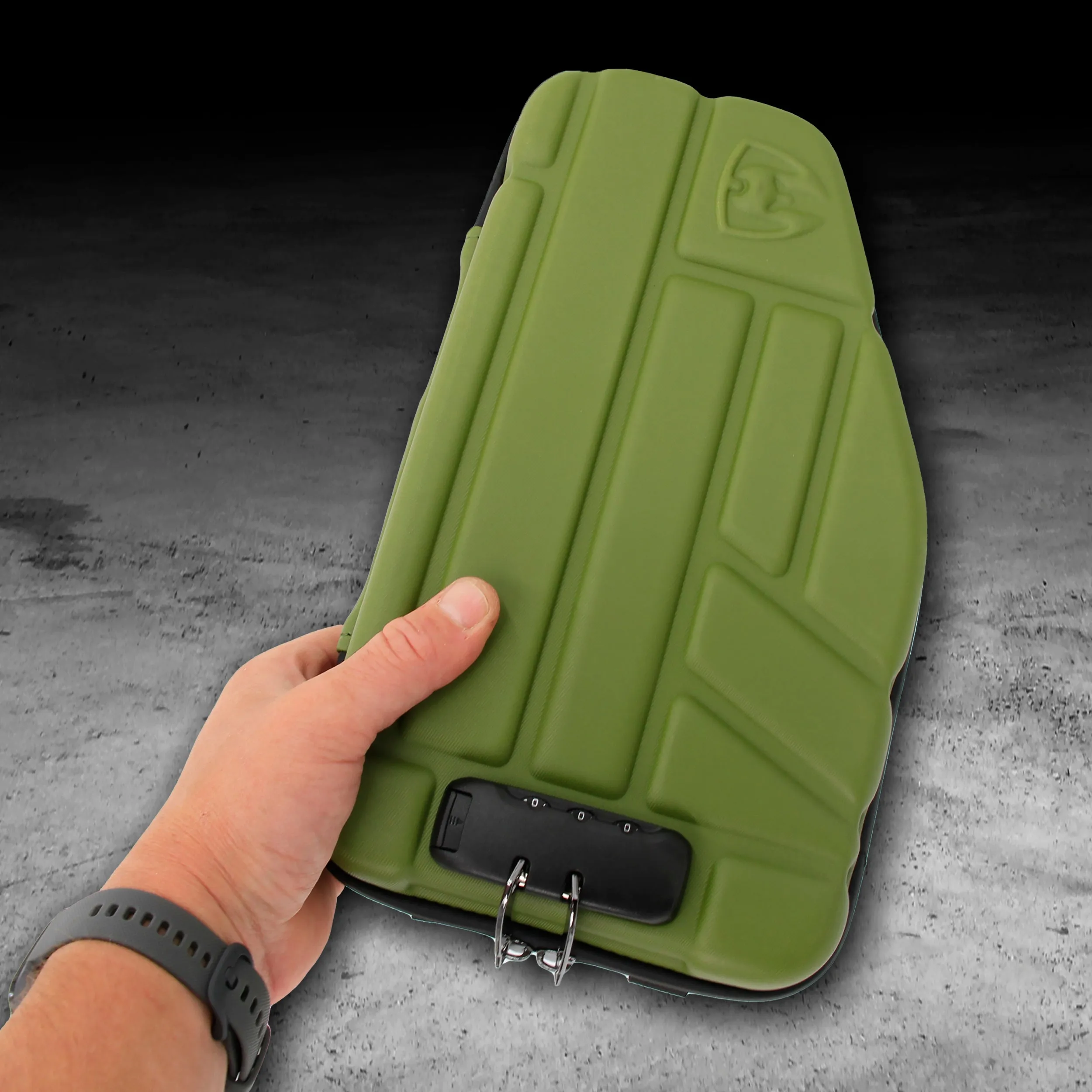 CASEMATIX Locking Pistol Case Fits Small to Large 9mm Pistols with Room For Extra Clips and Attachments - Premium Green Handgun Case with Lock Zippers