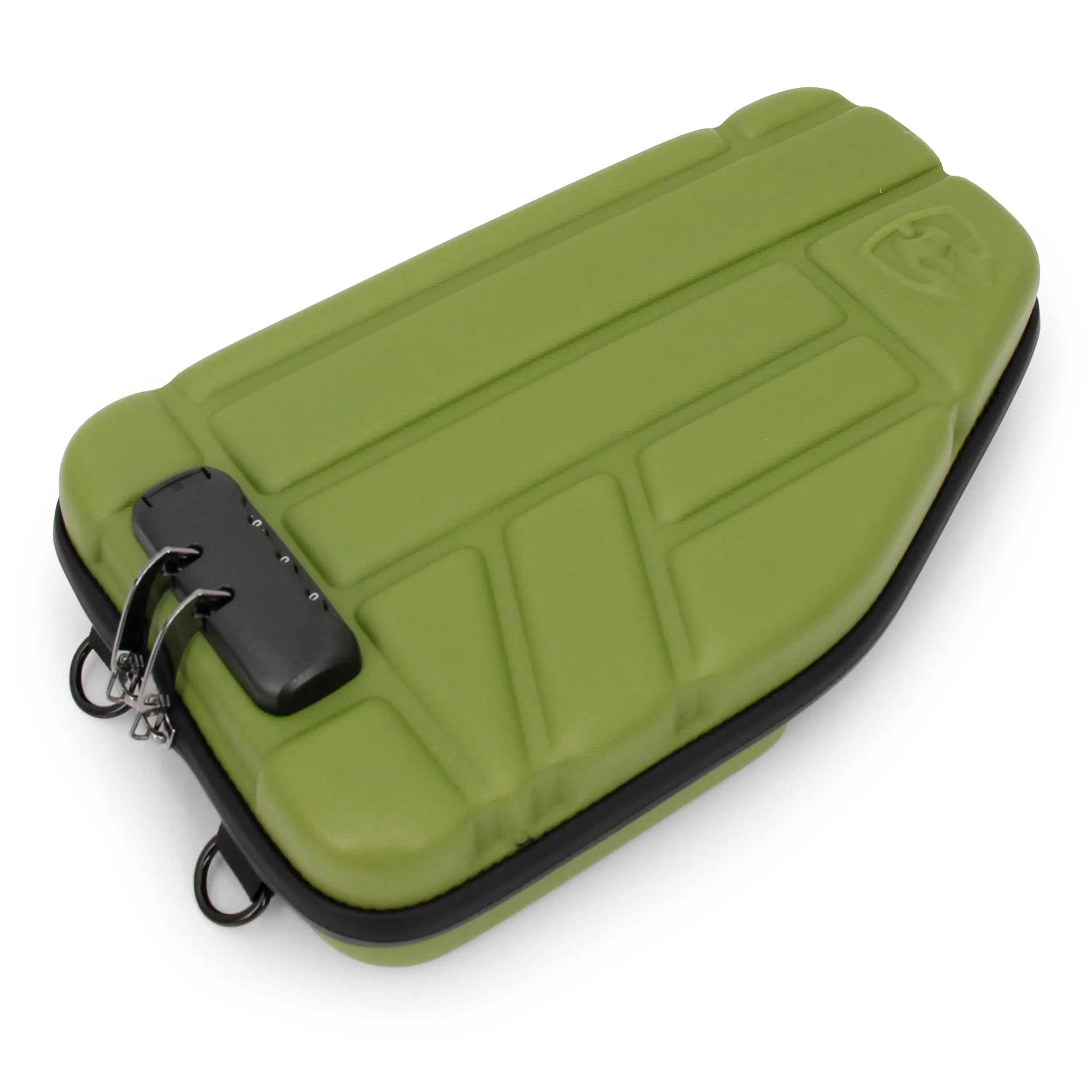 CASEMATIX Locking Pistol Case Fits Small to Large 9mm Pistols with Room For Extra Clips and Attachments - Premium Green Handgun Case with Lock Zippers