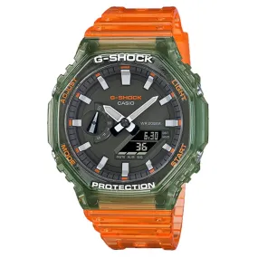 Casio G Shock Hidden Coast Green and Orange Watch GA-2100HC-4ADR