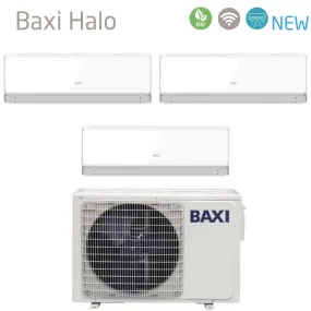 Climatizzatore Condizionatore Baxi Trial Split Inverter Serie HALO BIANCO 9 12 12 con LSGT70-3M R-32 Wi-Fi Integrato 9000 12000 12000