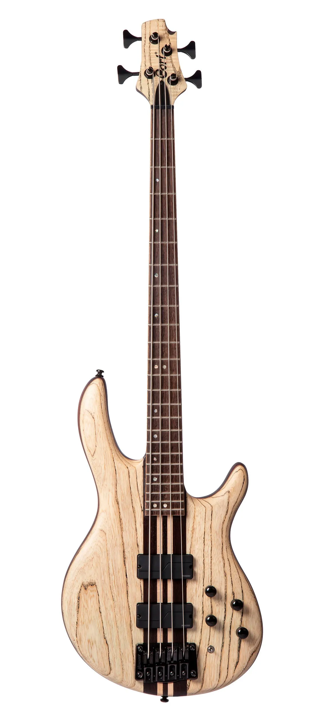 Cort Artisan Series A4ULTRAENB Ultra Ash Bass Guitar, Etched Natural Black With Hardshell Case