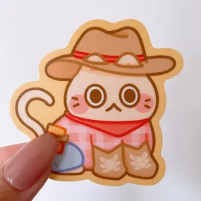 Cowboy Cat Vinyl Sticker