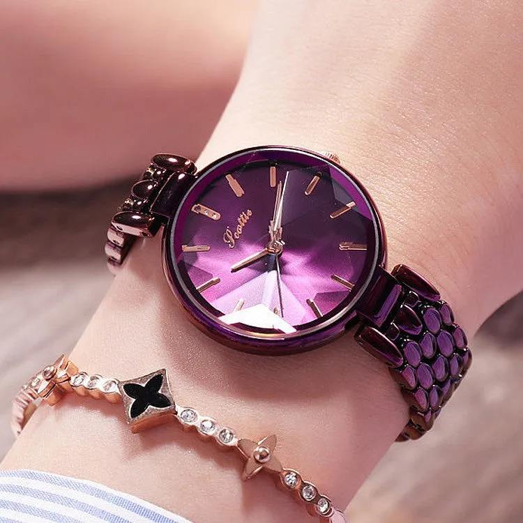 Crystal Rhombus-shaped Mirror Women's Watch