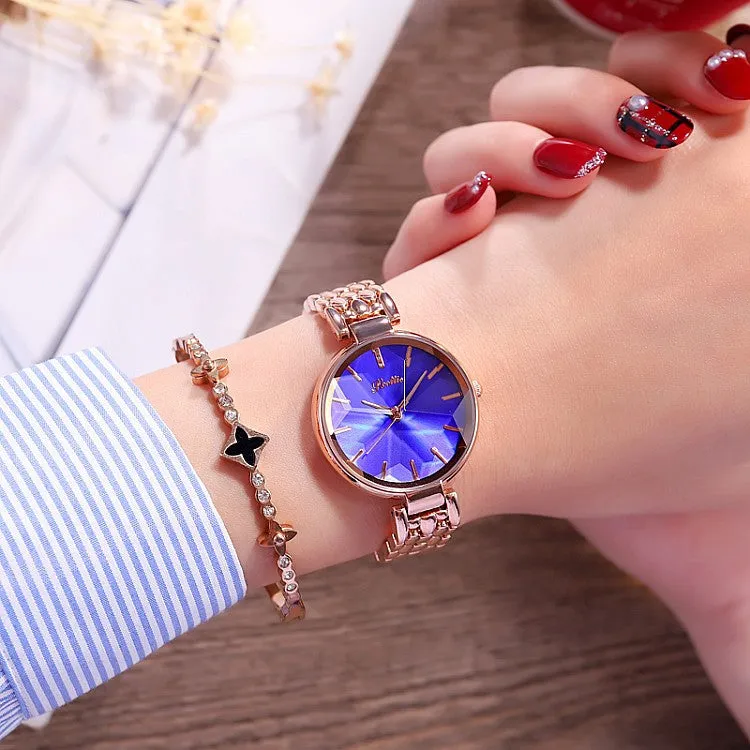 Crystal Rhombus-shaped Mirror Women's Watch